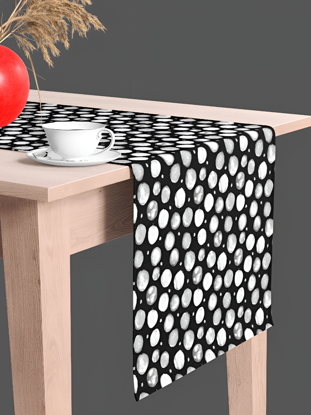 

ArtzFolio Black & White Geometric Printed Table Runner