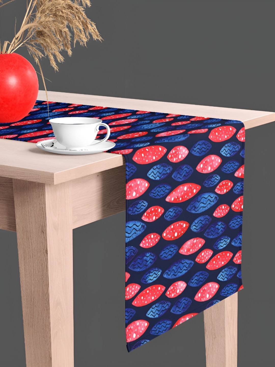 

ArtzFolio Black & Blue Geometric Printed Table Runner