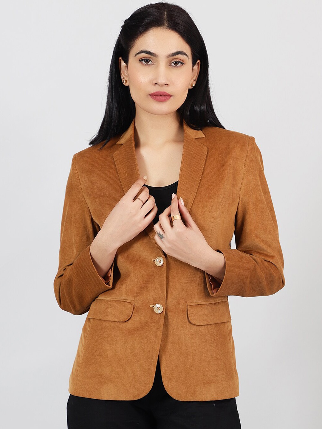 

Talethread Cotton Single Breasted Blazer, Brown