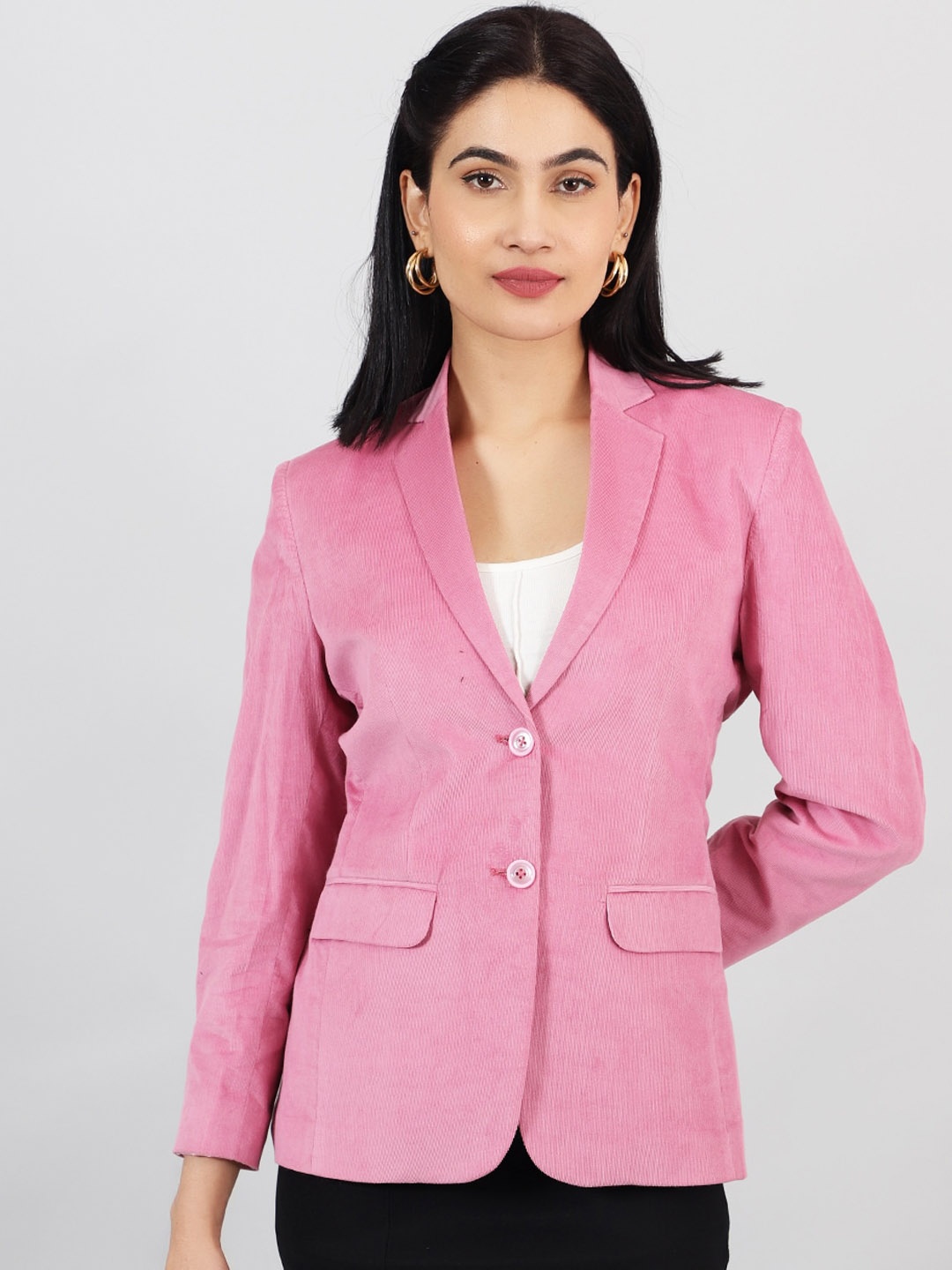 

Talethread Striped Single-Breasted Blazer, Pink