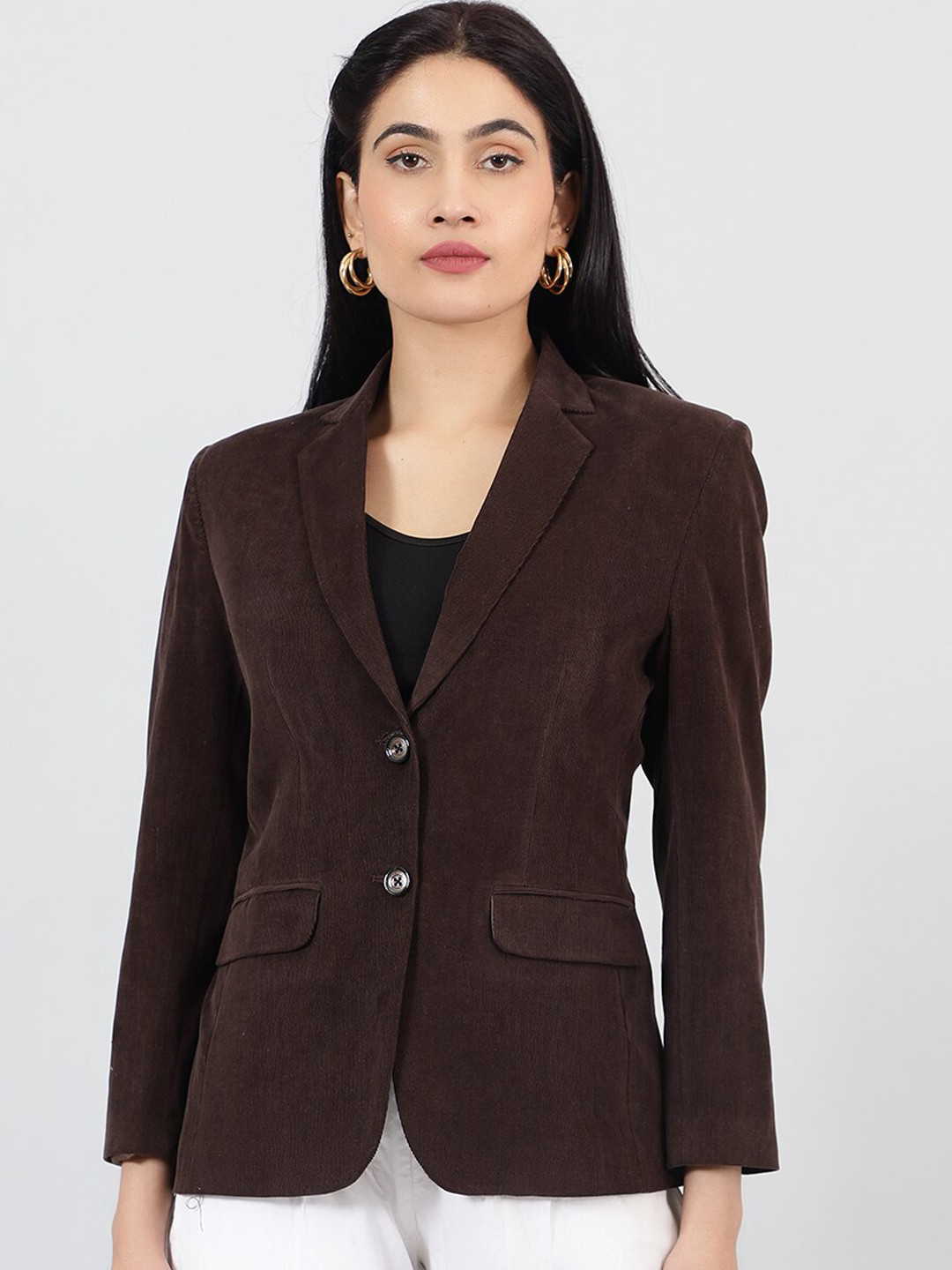 

Talethread Cotton Single Breasted Blazer, Brown