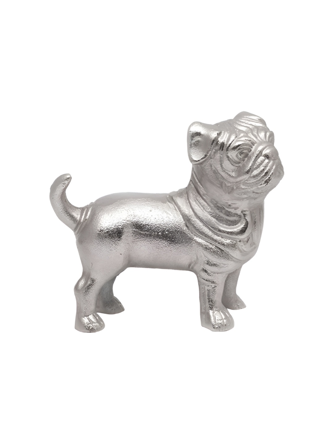 

CASA DECOR Grey Pug Metal Figurine Showpiece