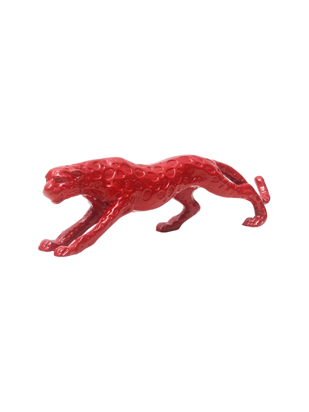 

CASA DECOR Red Jaguar Metal Sculpture Curio Showpiece
