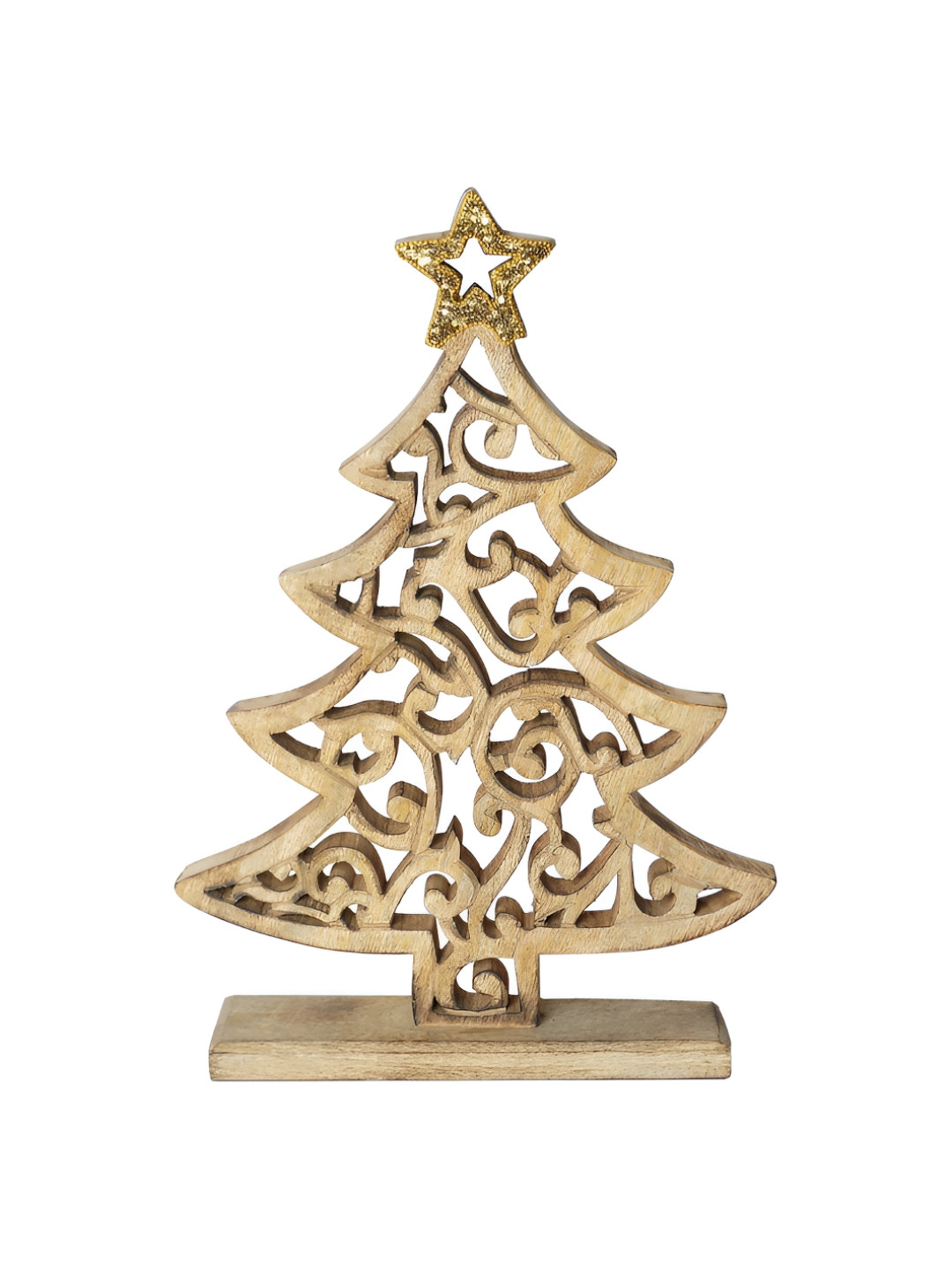 

CASA DECOR Beige Wooden Curio Showpiece
