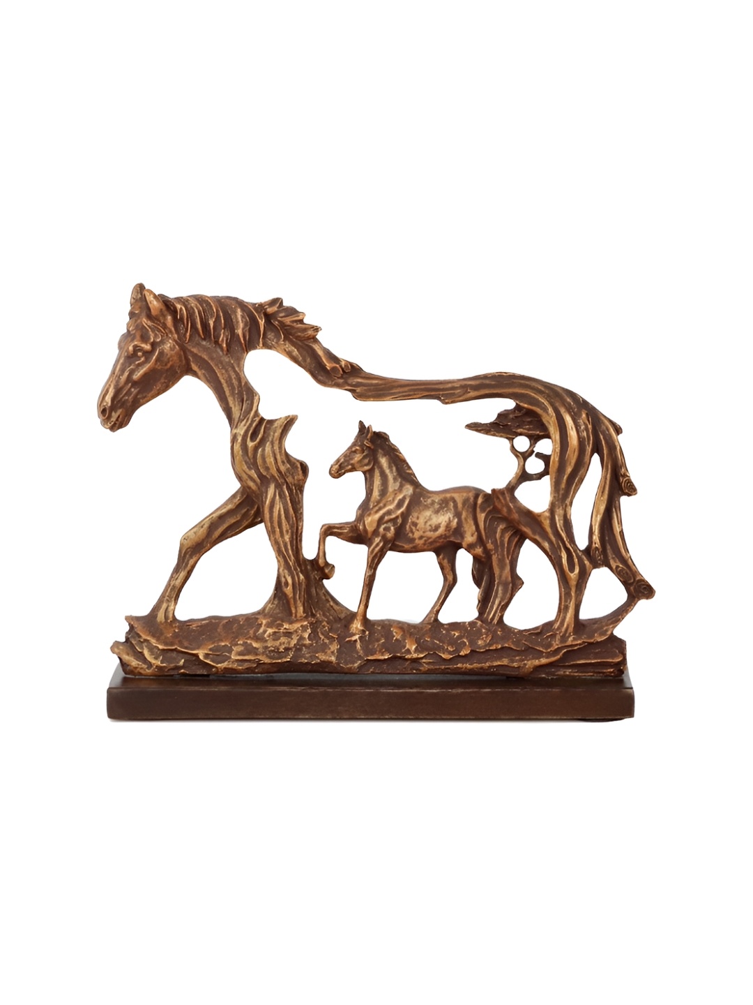 

CASA DECOR Bronze-Toned Galloping Horse Artifact Curio Showpiece