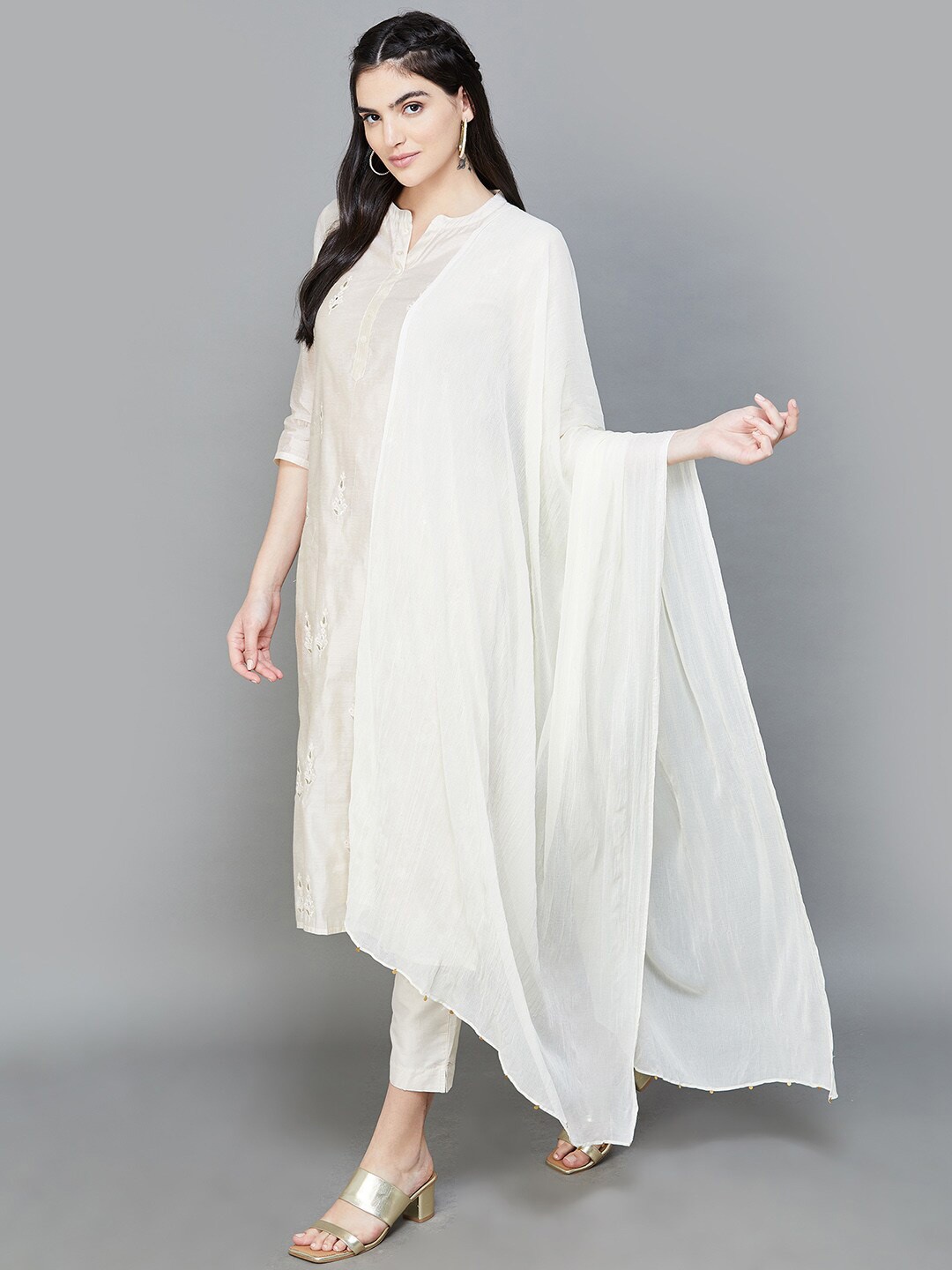 

Melange by Lifestyle Solid Dupatta, Off white
