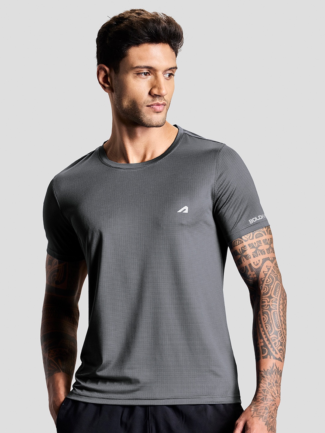 

BOLDFIT Men Rapid Dry Training Tshirt, Grey