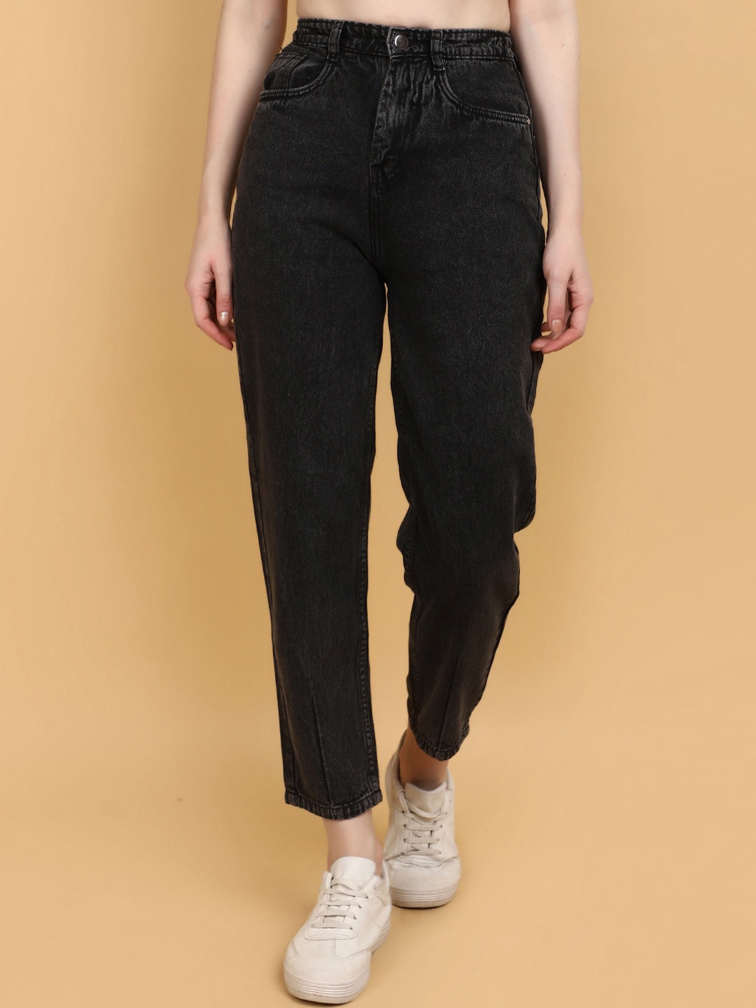 

V-Mart Women High-Rise Regular Fit Jeans, Black