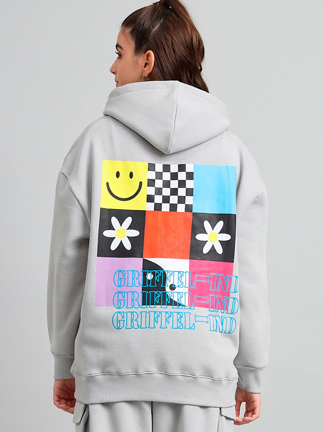 

GRIFFEL Women Printed Sweatshirt, Grey melange