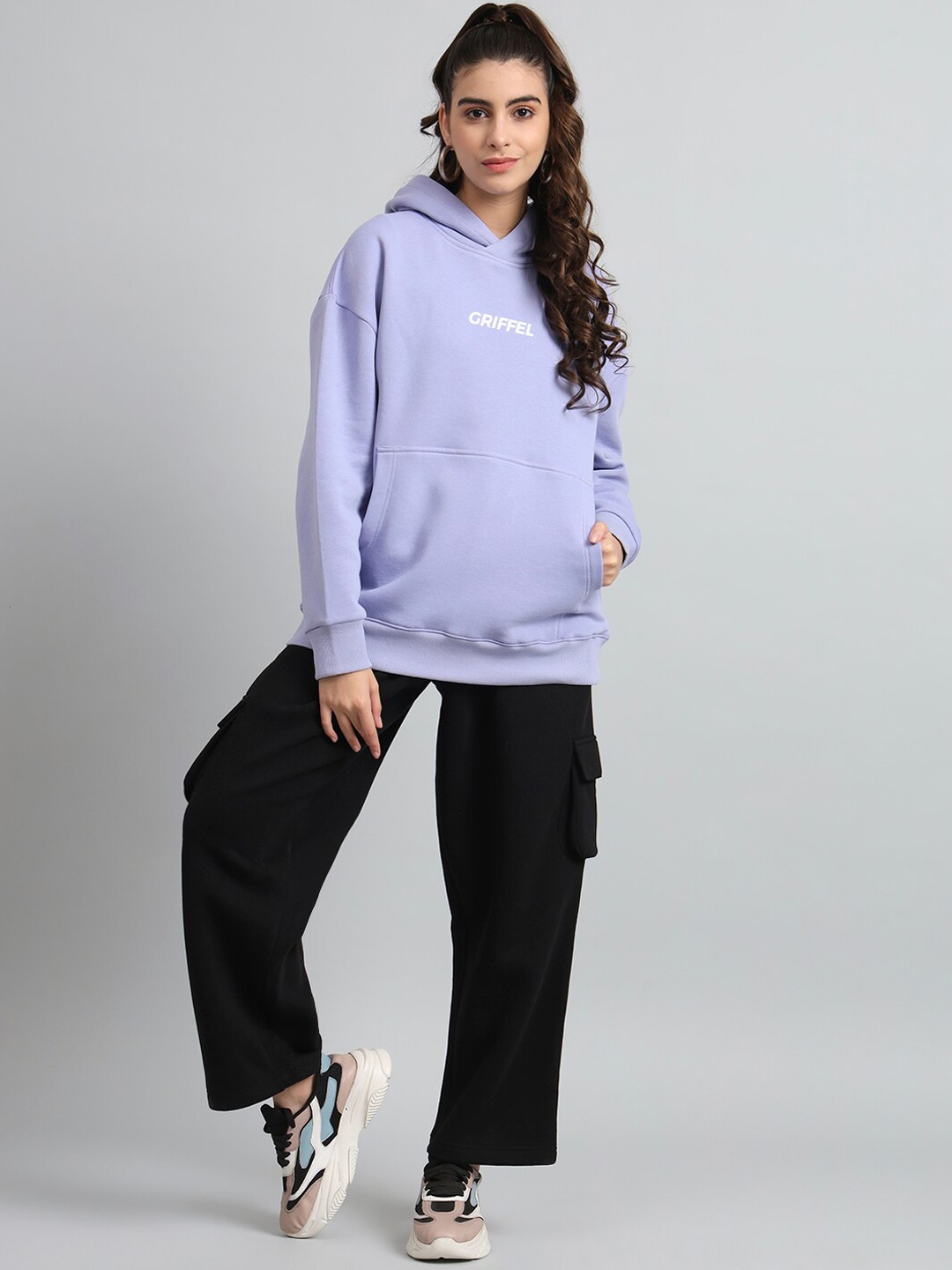 

GRIFFEL Typography Printed Fleece Tracksuits, Lavender