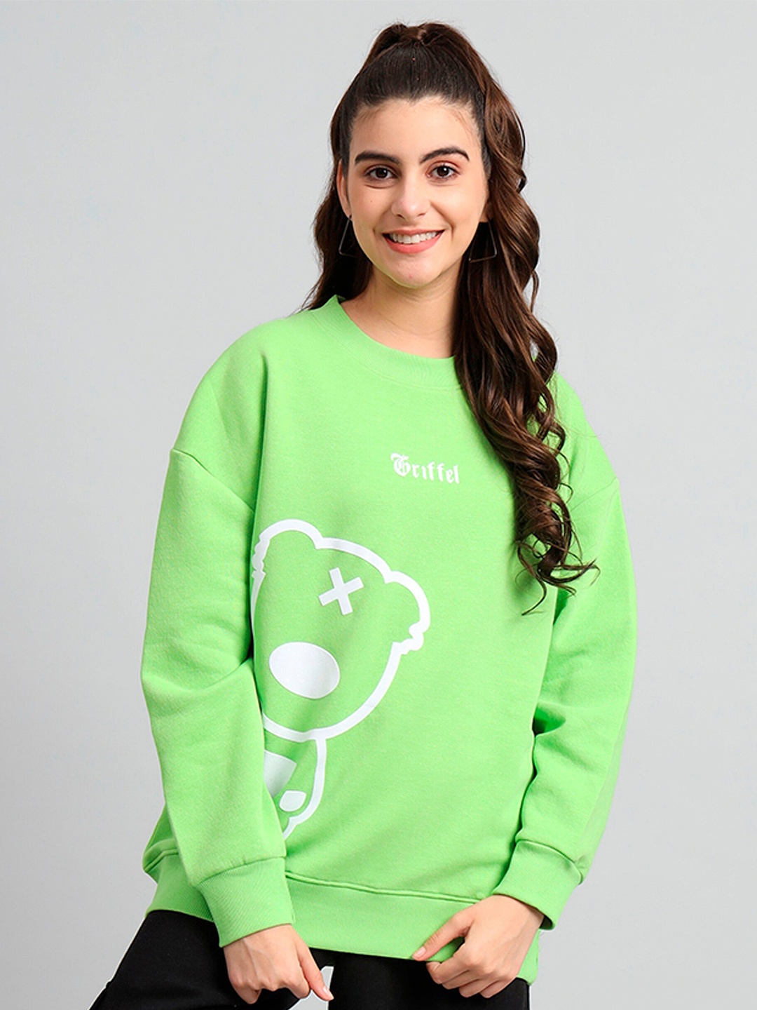 

GRIFFEL Women Printed Sweatshirt, Green