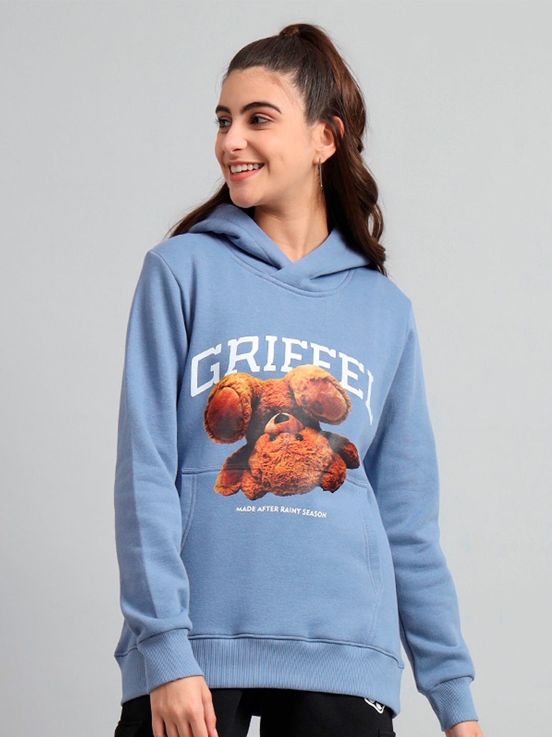 

GRIFFEL Women Printed Sweatshirt, Blue