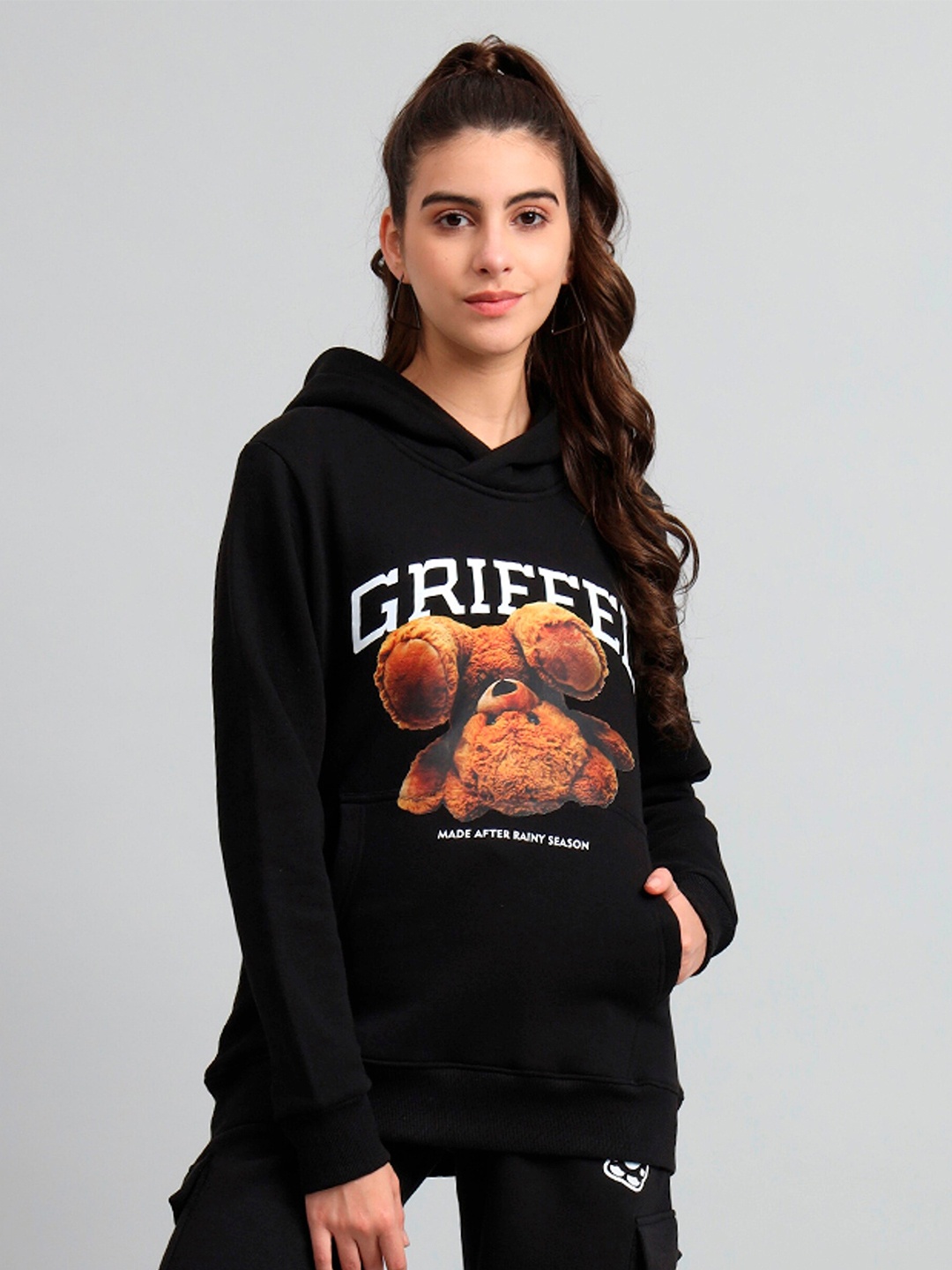 

GRIFFEL Women Printed Sweatshirt, Black