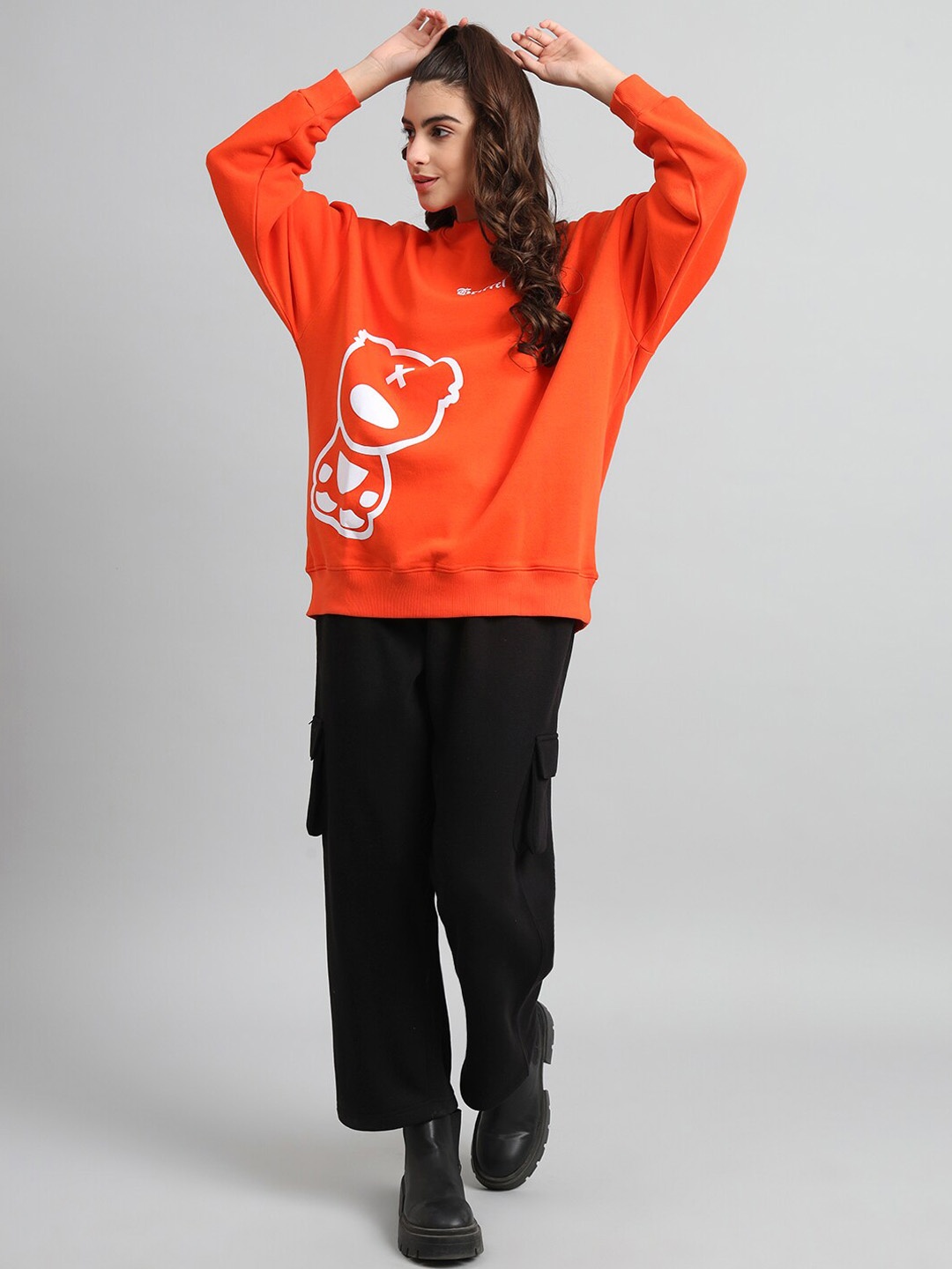 

GRIFFEL Graphic Printed Round Neck Tracksuits, Orange