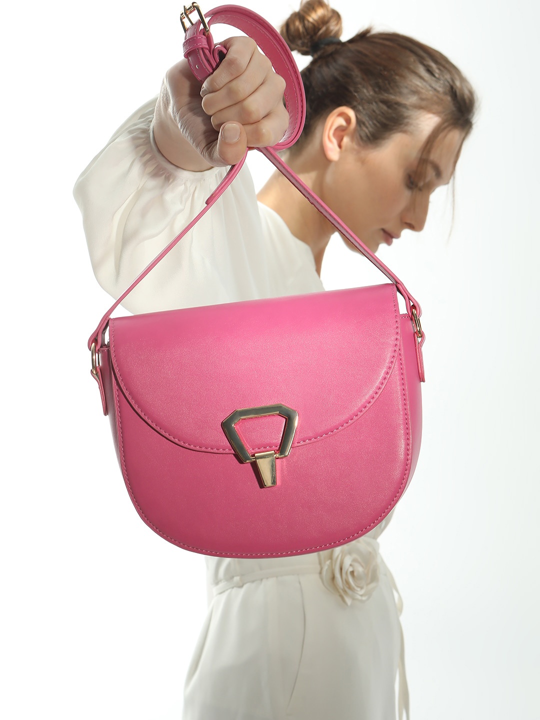 

Vero Moda PU Oversized Shopper Shoulder Bag with Fringed, Pink