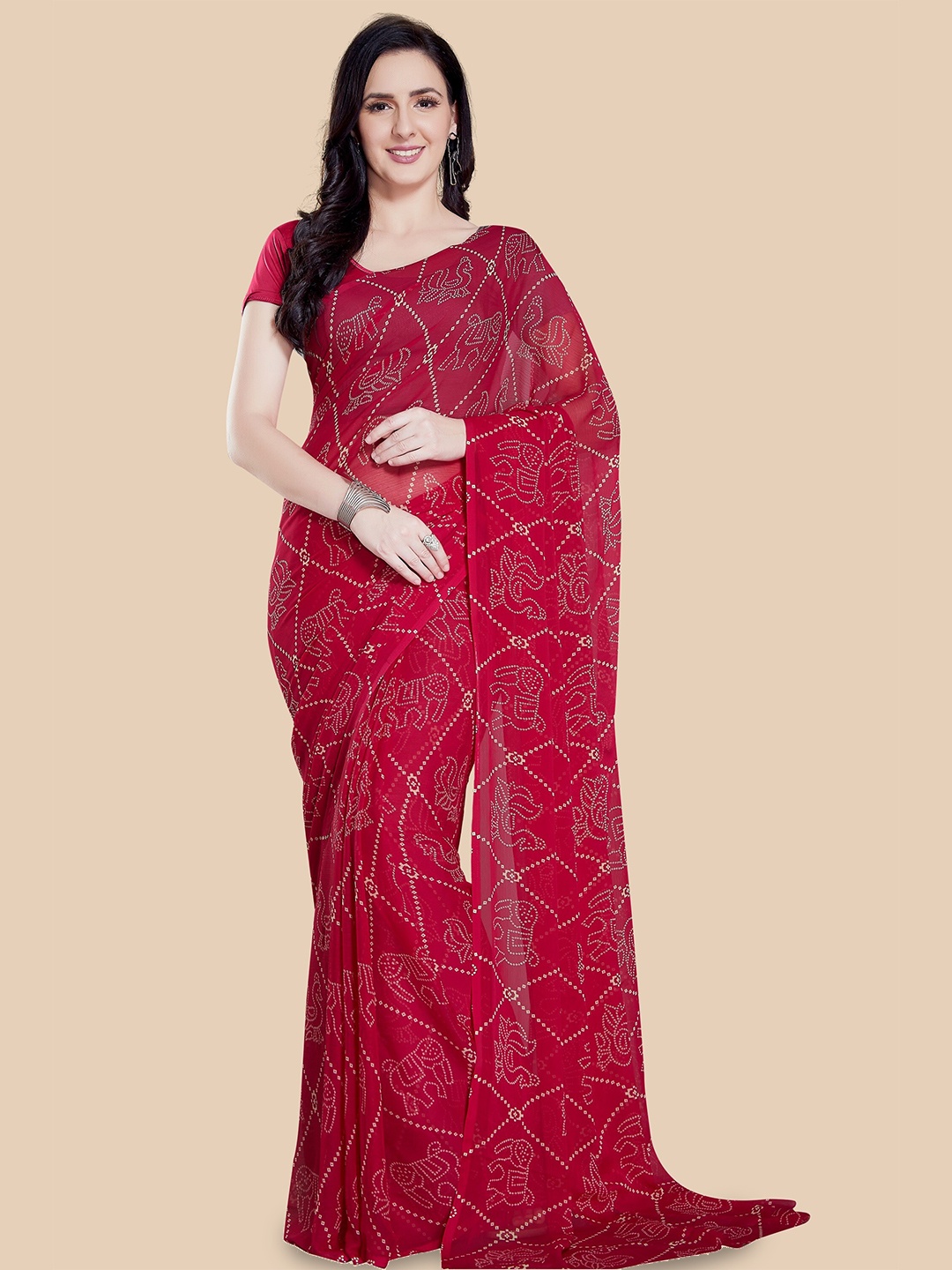 

Rani Saahiba Bandhani Printed Saree, Magenta