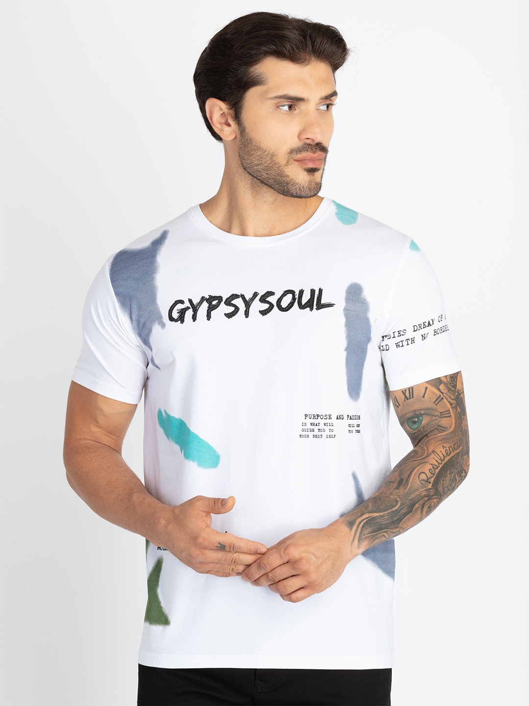 

Status Quo Men Typography Printed Pure Cotton T-shirt, White