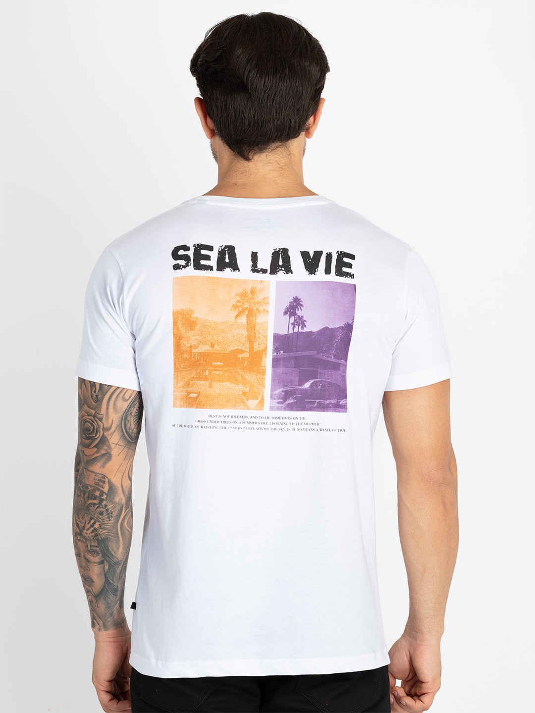 

Status Quo Men Typography Printed Pure Cotton Applique T-shirt, White