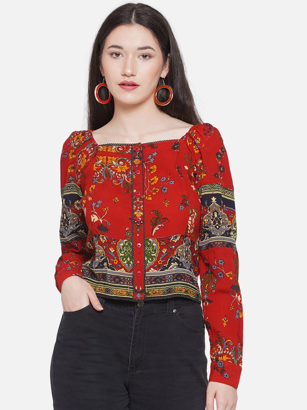 

KALINI Print Top, Red