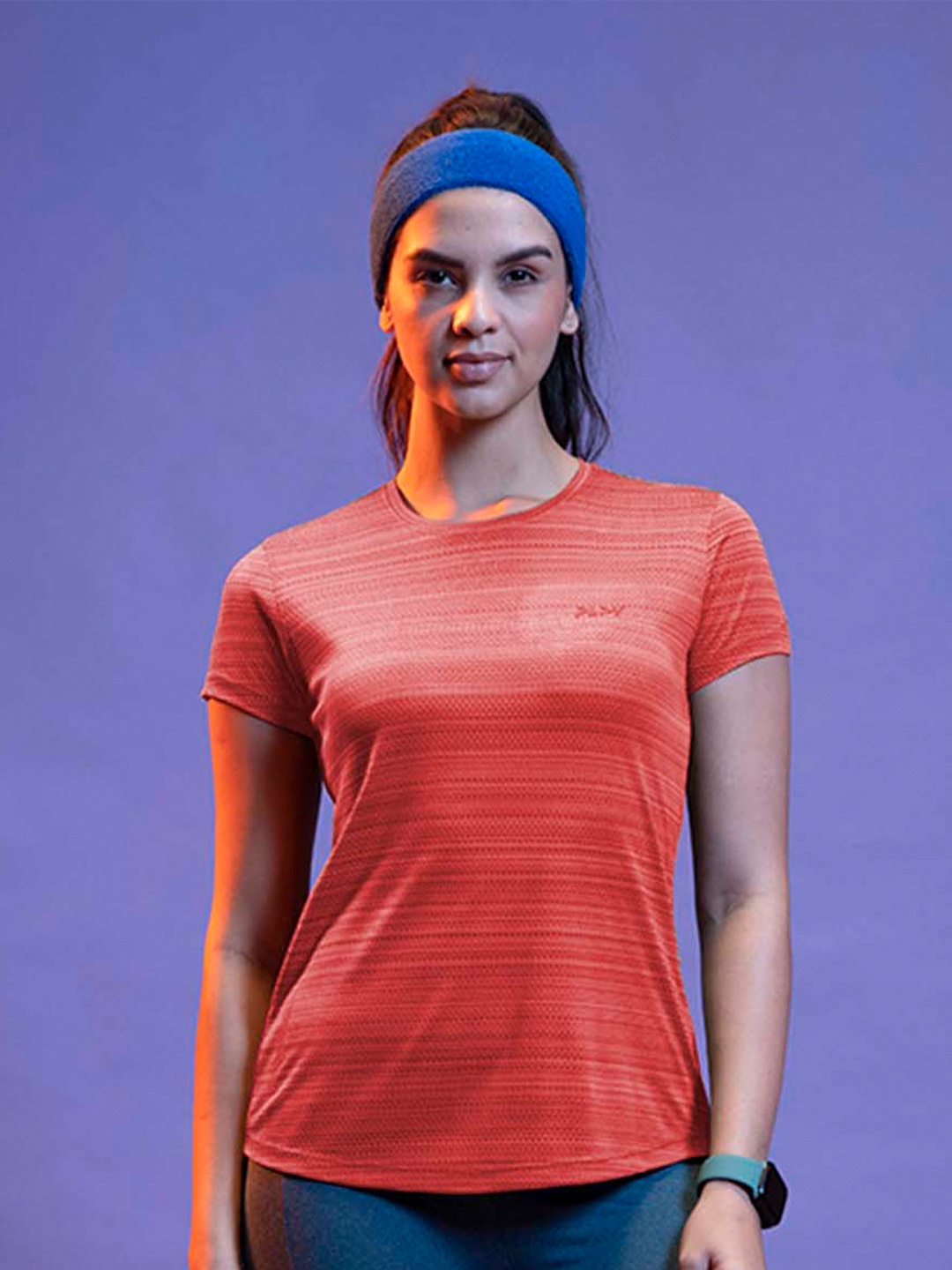 

LYRA Women V-Neck Pockets T-shirt, Red