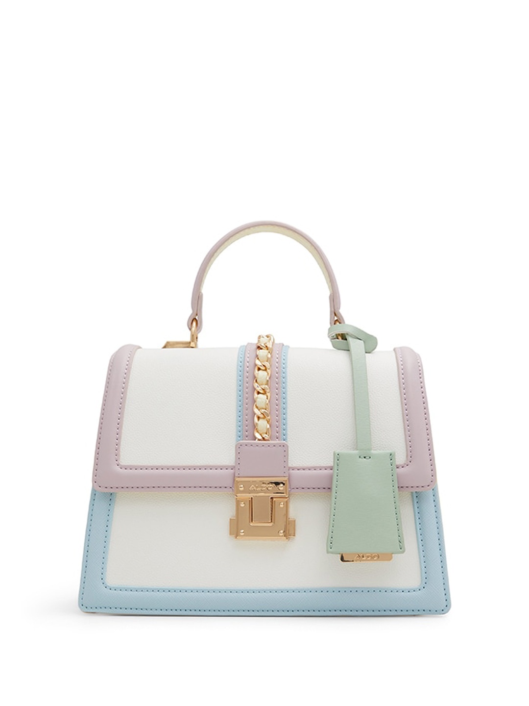 

ALDO Colourblocked Structured Satchel with Cut Work, Multi