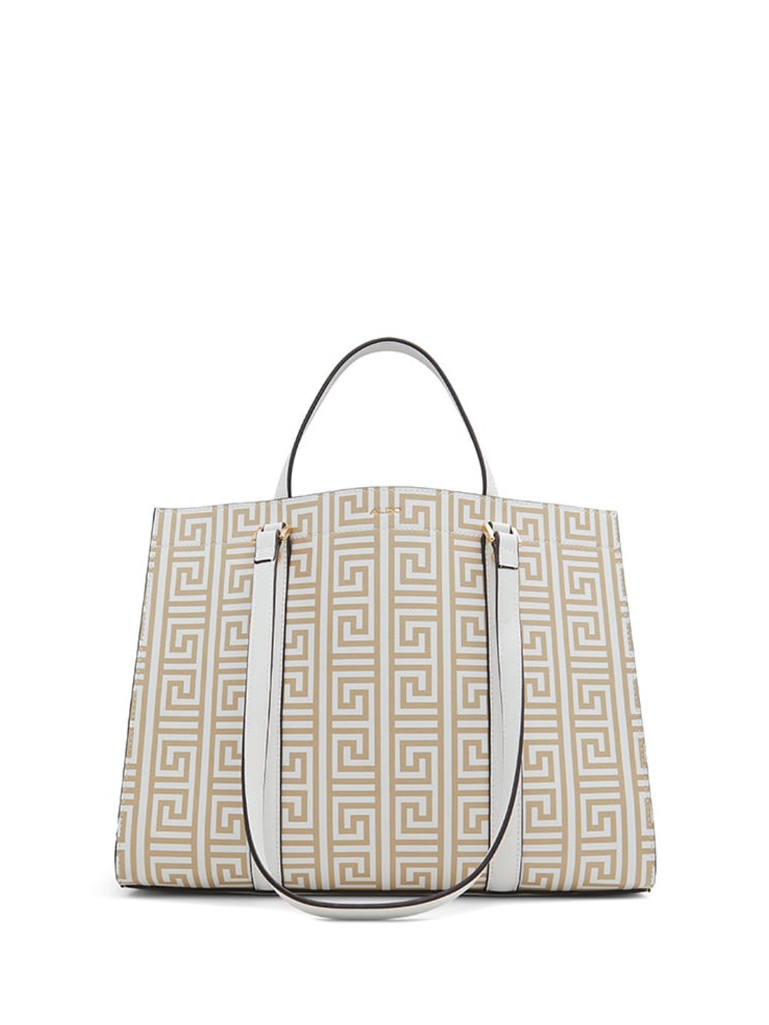 

ALDO Geometric Printed Structured Handheld Bag With Pouch, White
