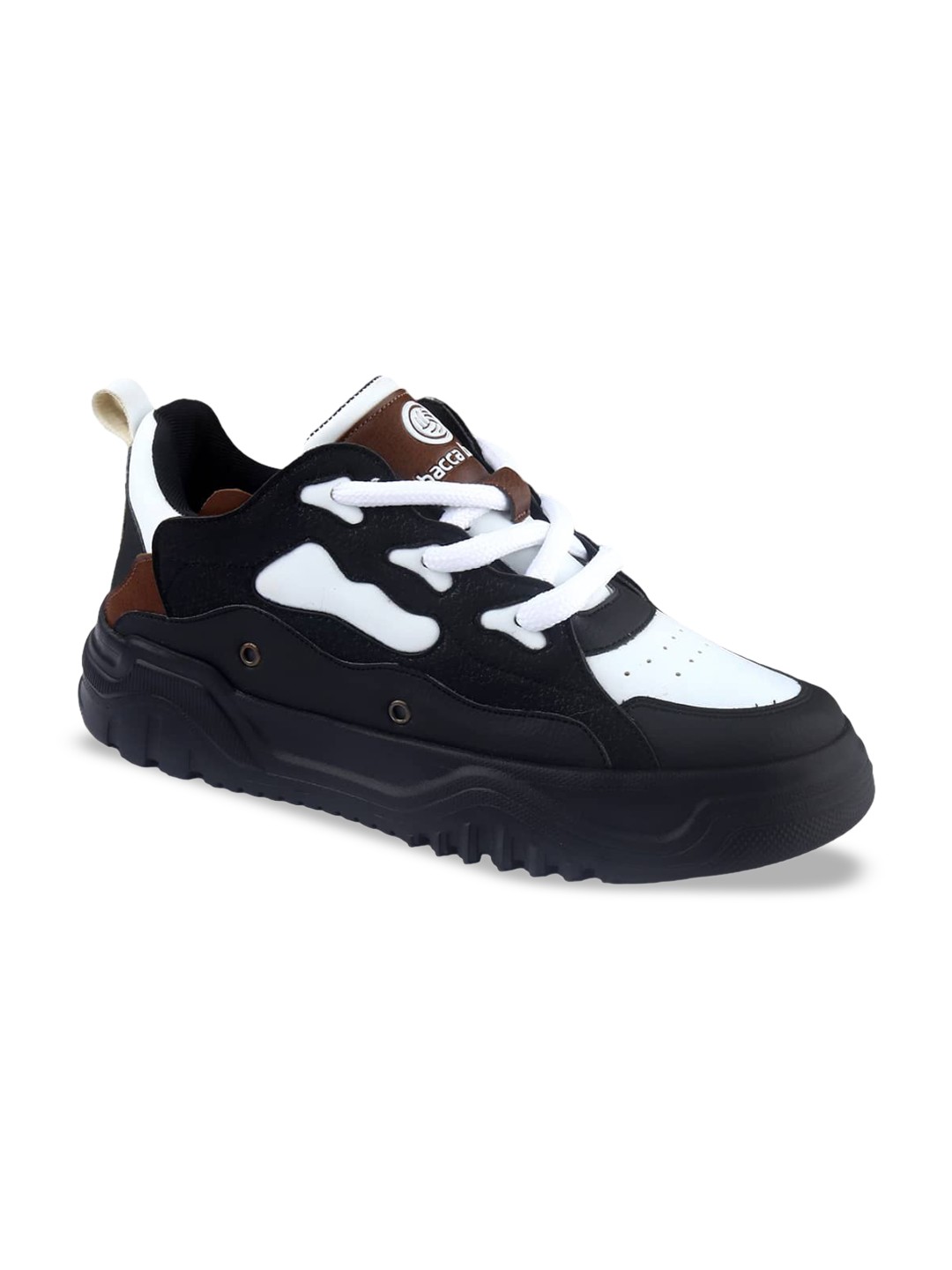 

bacca bucci Men Colourblocked Memory Foam Insole Sneakers, Black