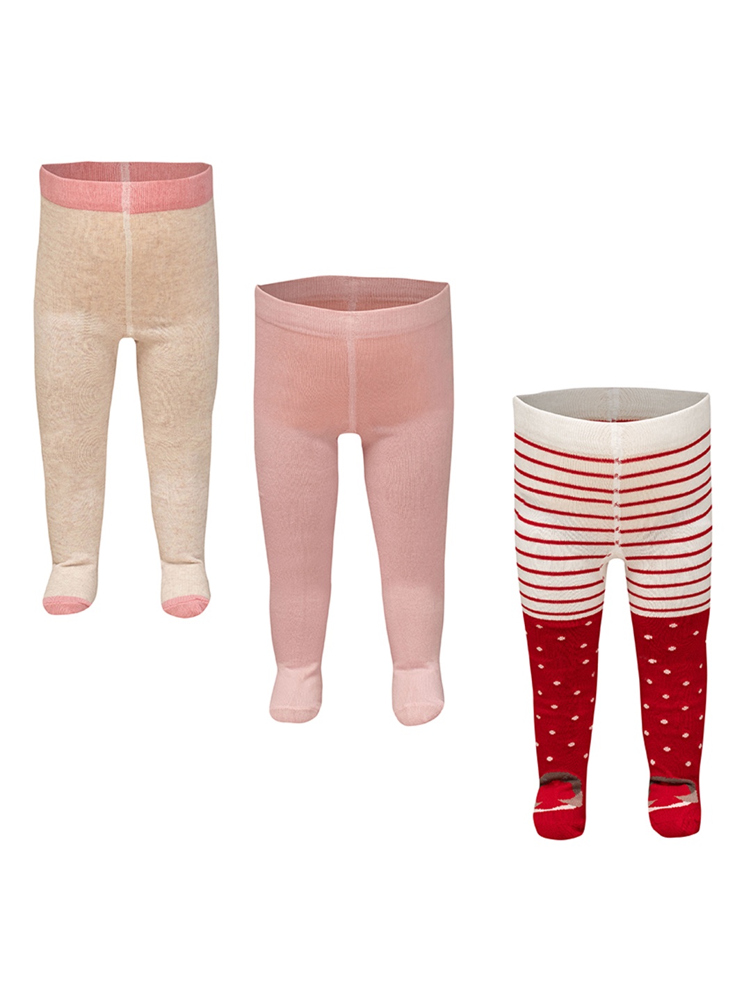 

JusCubs Kids Pack Of 3 Cotton Leggings, Pink