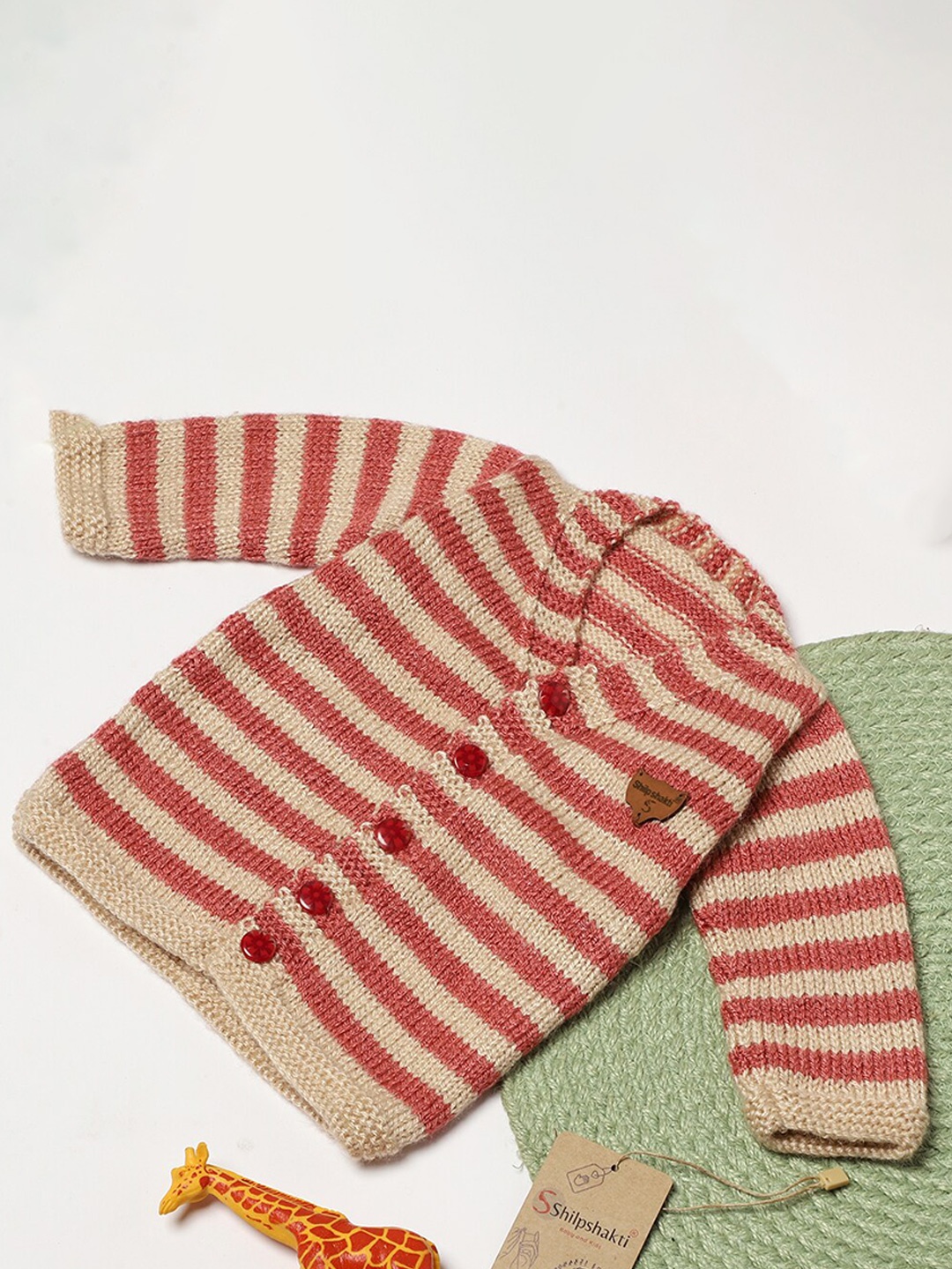 

ShilpShakti Unisex Kids Striped Cardigan, Orange