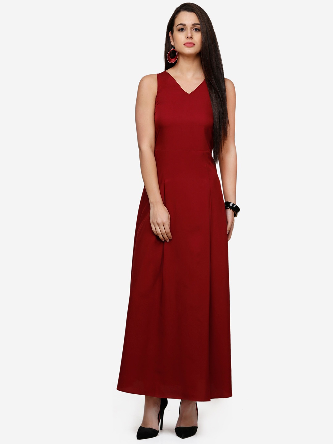 

V&M Women's Crepe Maxi Dress, Maroon