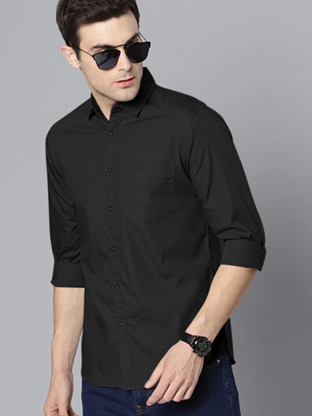 

Eyebogler Men Opaque Formal Shirt, Black