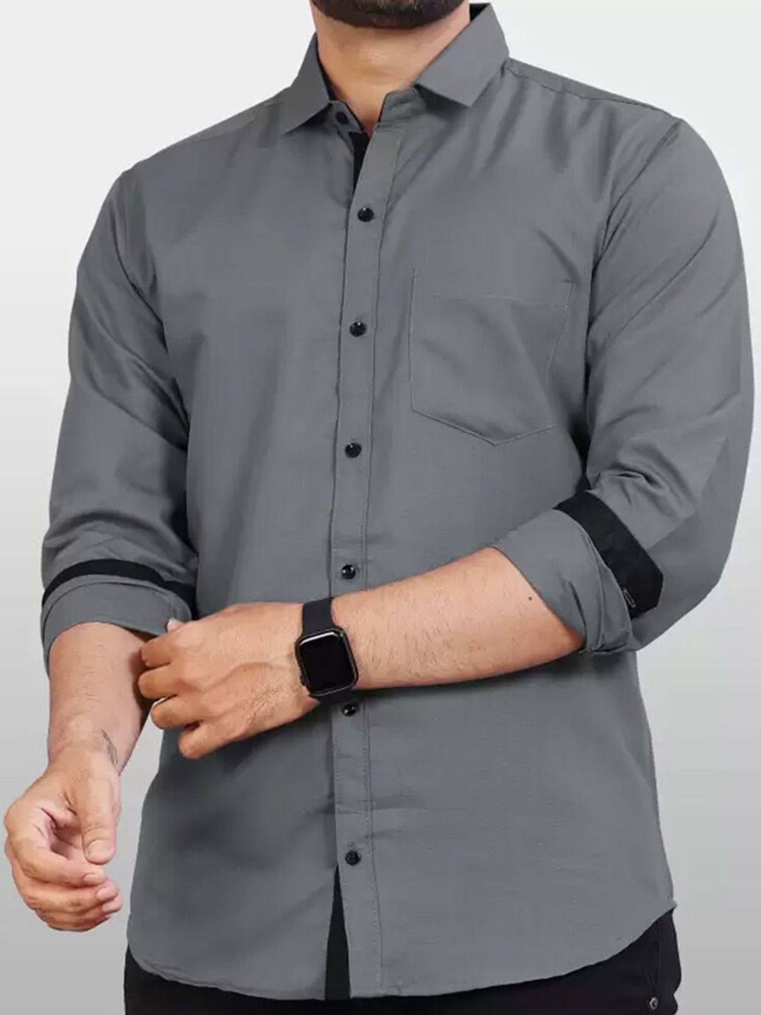 

Eyebogler Men Opaque Formal Shirt, Charcoal