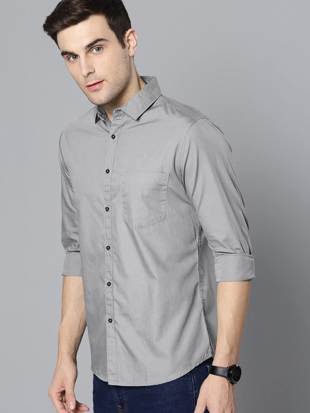 

Eyebogler Men Opaque Formal Shirt, Grey