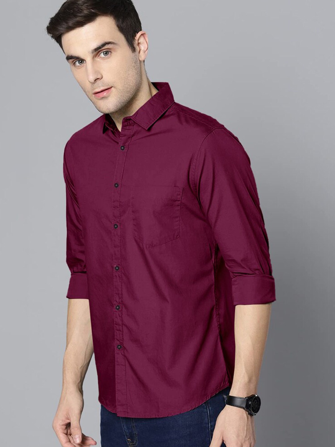 

Eyebogler Men Opaque Formal Shirt, Red