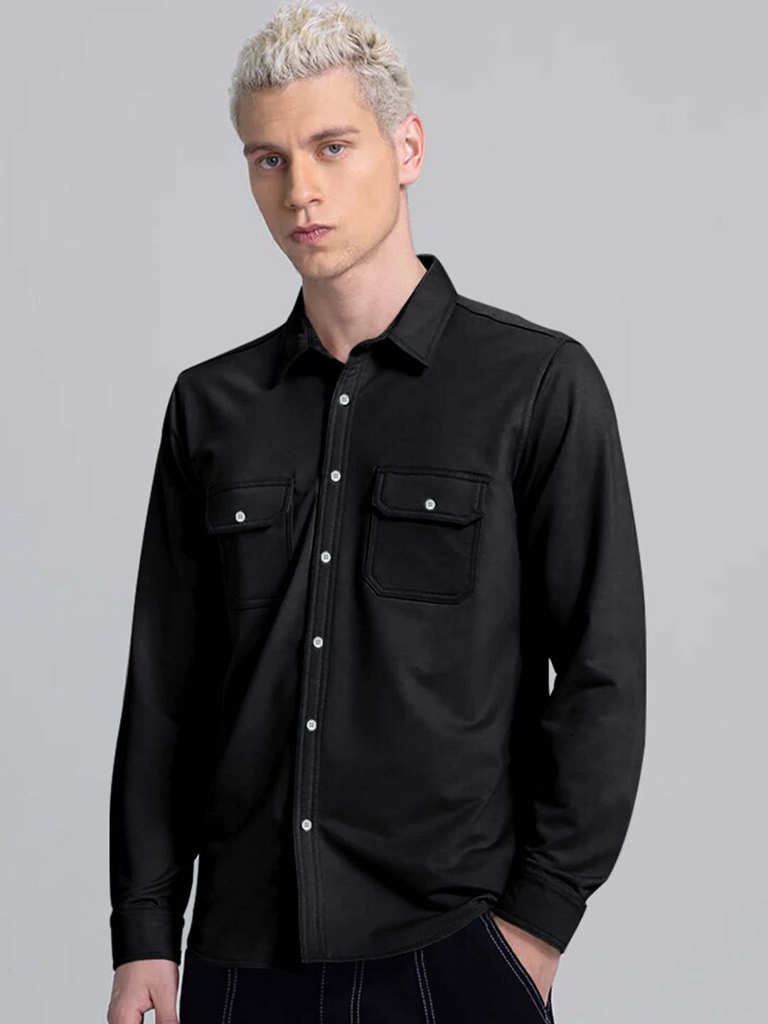 

Eyebogler Men Opaque Formal Shirt, Black