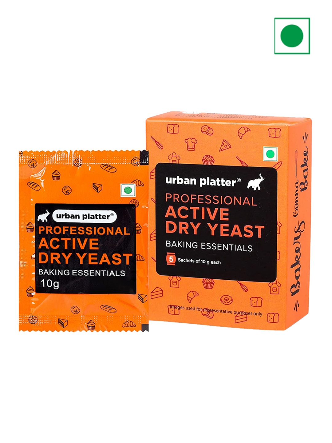 

URBAN PLATTER 5 Sachets Active Dry Yeast- 10gm Each, Beige