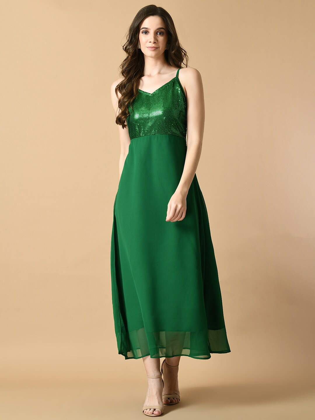 

KALINI Georgette Maxi Dress, Green