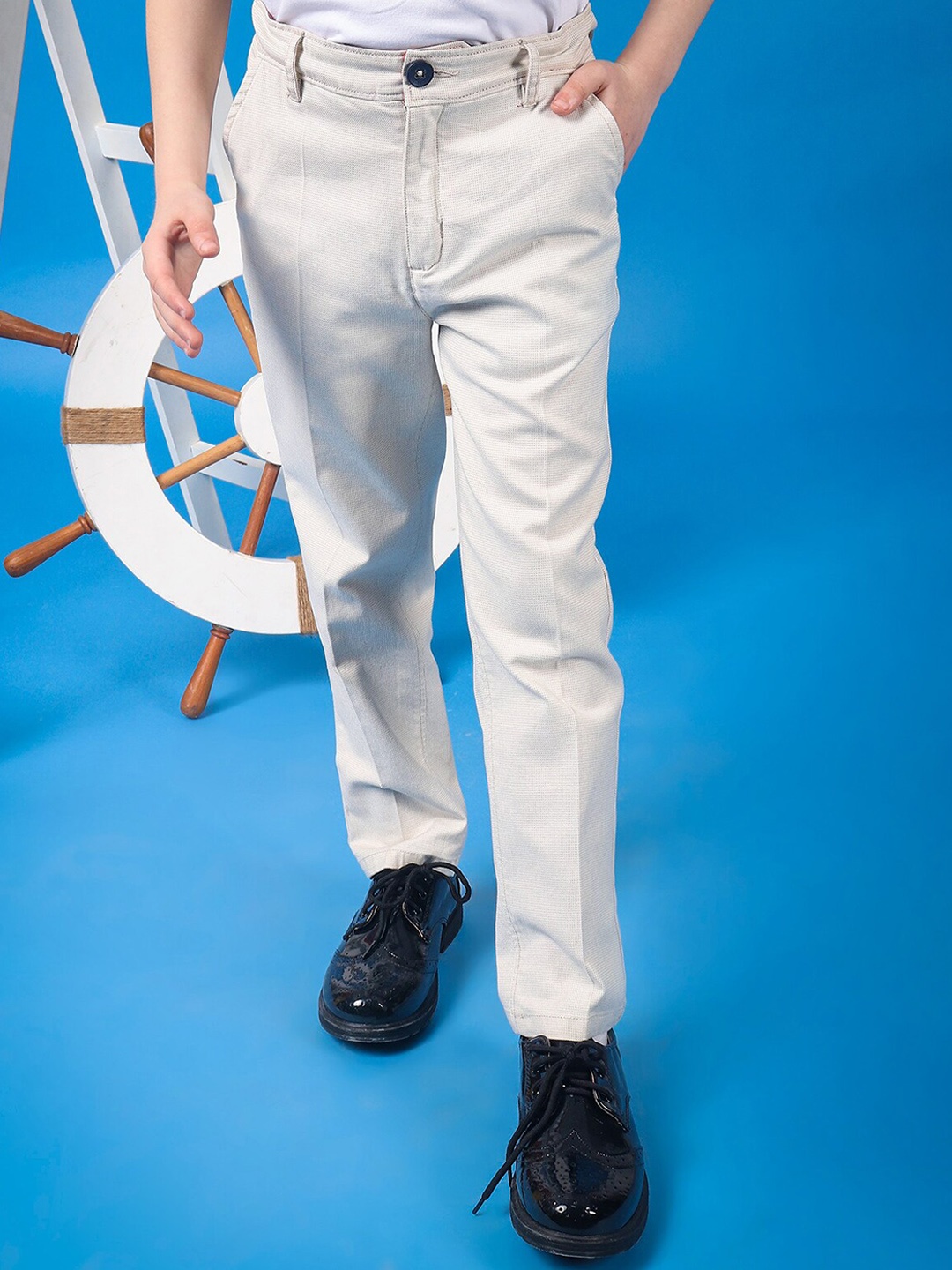 

One Friday Boys Pure Cotton Mid-Rise Chinos Trouser, Beige