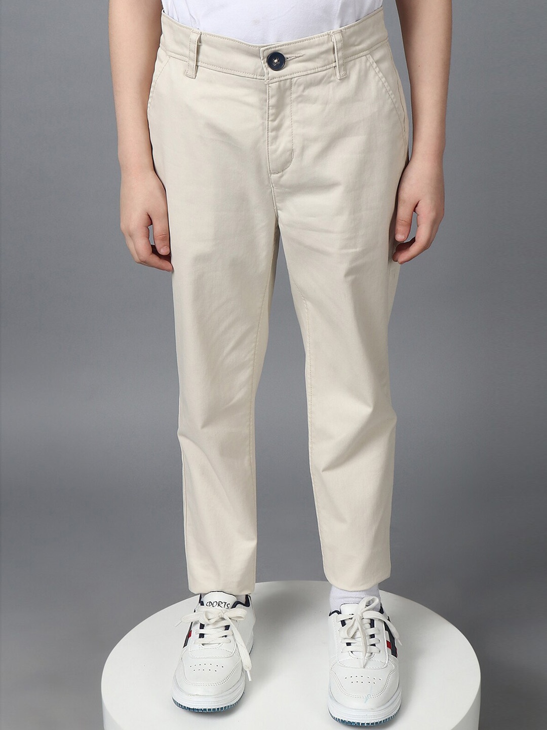 

One Friday Boys Stretchable Cotton Trousers, Beige