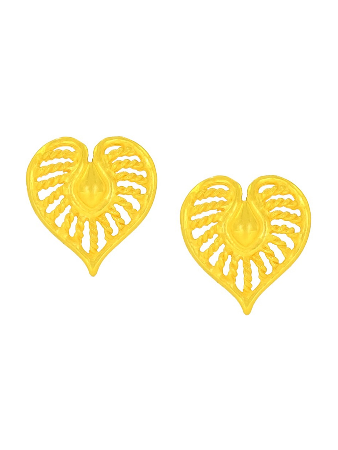 

BHIMA 22K Hallmark 916 Purity Yellow Gold Heart Shape Studs