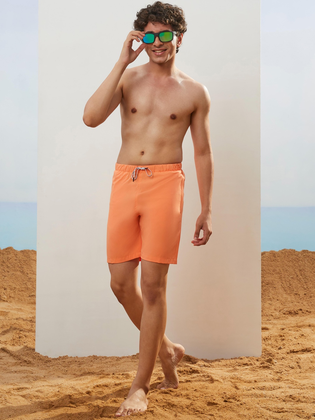 

CMGE Men Printed Swim Bottoms, Orange