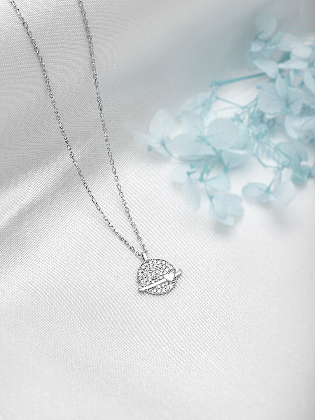 

SILBERRY 925 Sterling Silver Rhodium-Plated Necklace
