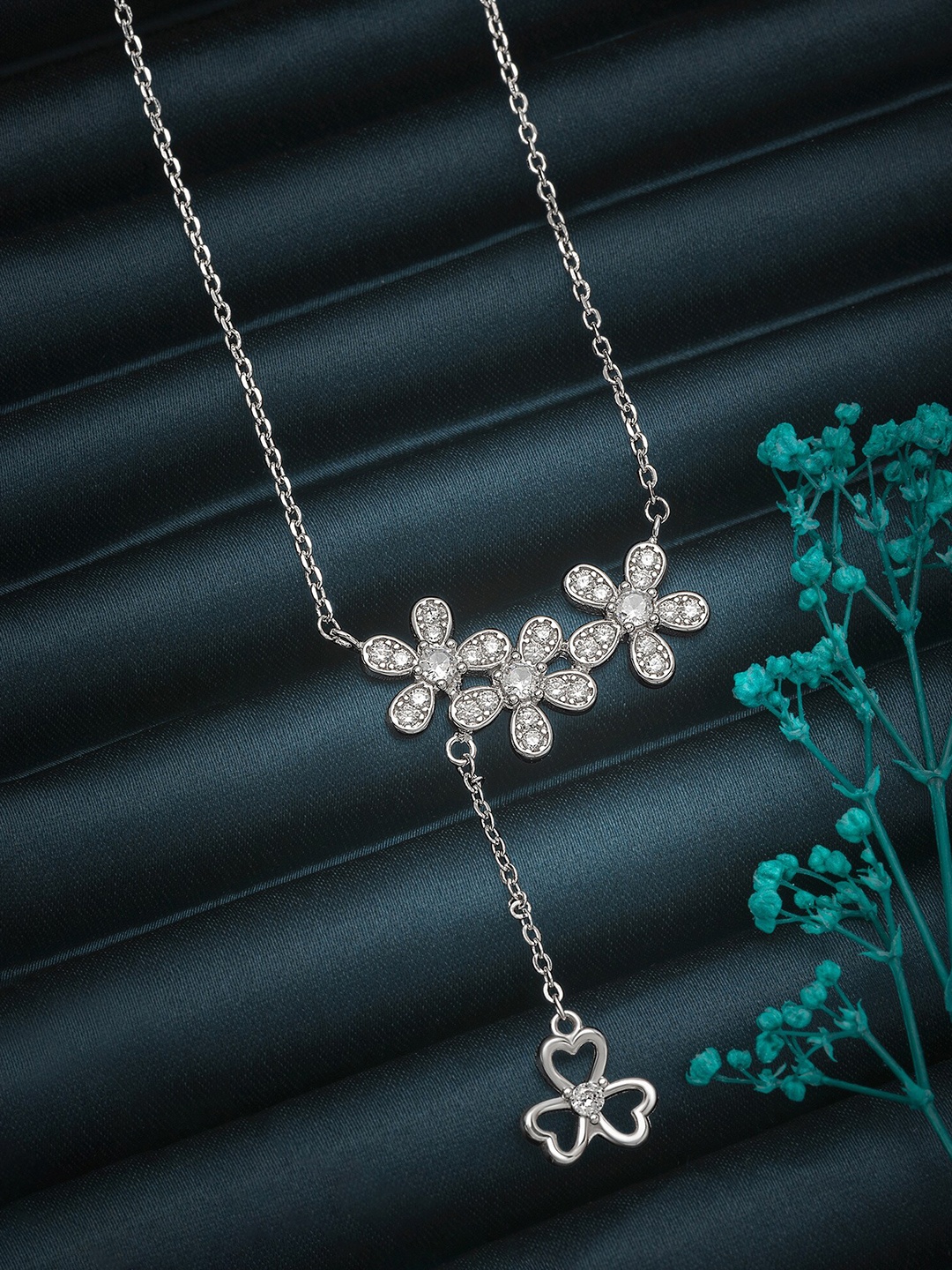 

SILBERRY 925 Sterling Silver Rhodium-Plated Necklace