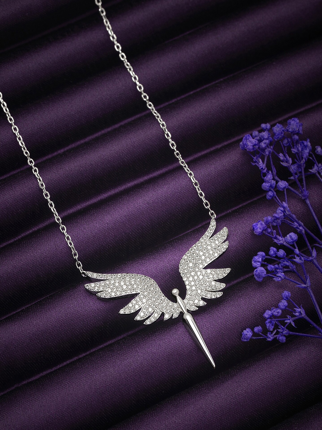 

SILBERRY 925 Sterling Silver Rhodium-Plated Necklace