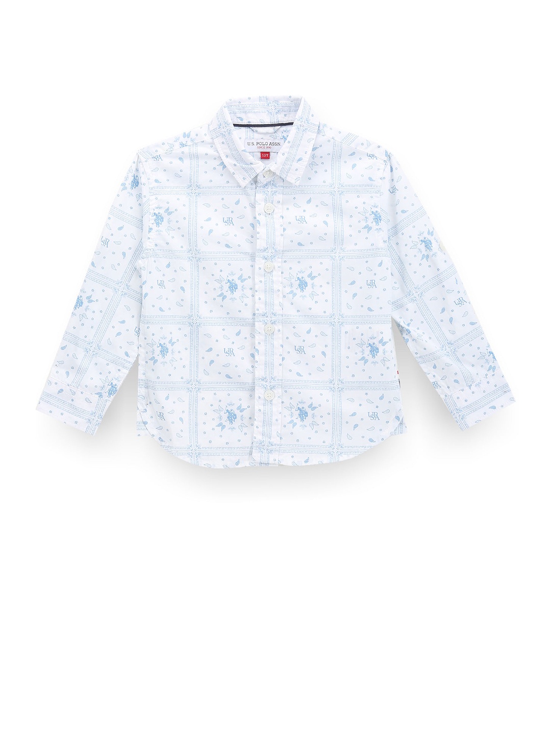 

U.S. Polo Assn. Kids Boys Classic Opaque Printed Casual Shirt, Blue