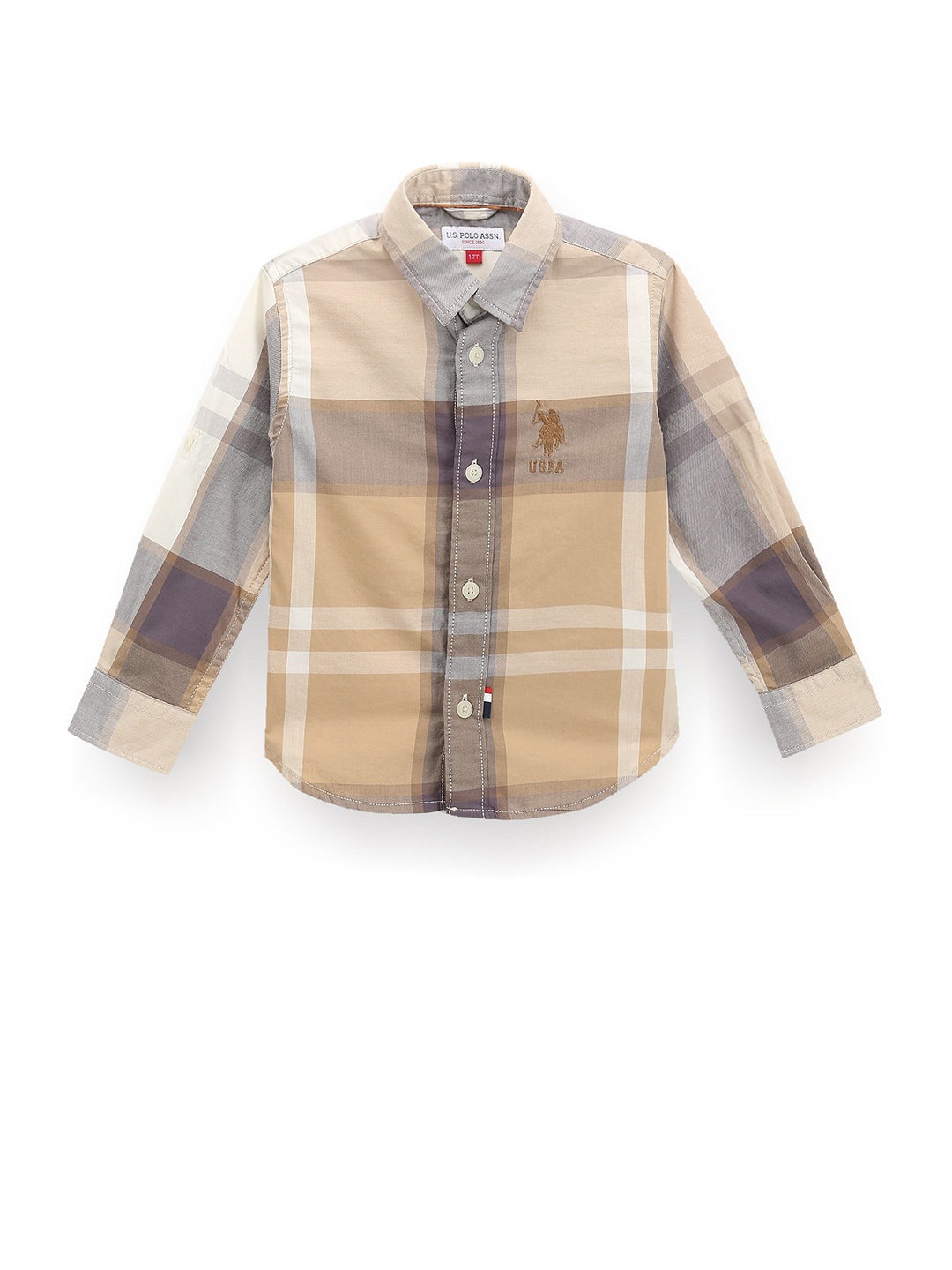 

U.S. Polo Assn. Kids Boys Classic Opaque Checked Casual Shirt, Brown