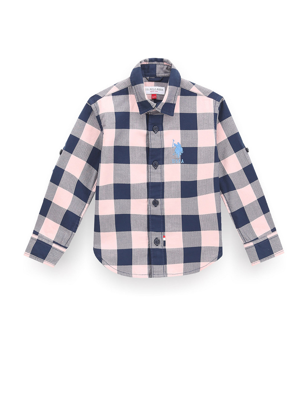 

U.S. Polo Assn. Kids Boys Classic Buffalo Checks Opaque Checked Casual Shirt, Pink
