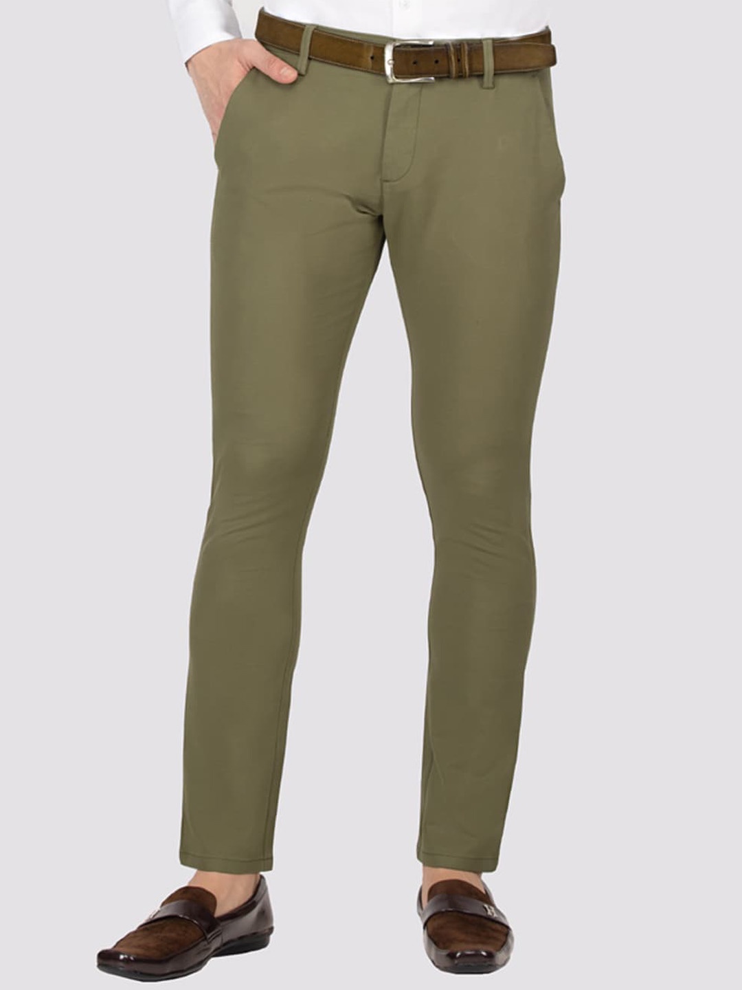 

Berkshire Men Smart Slim Fit Cotton Trousers, Olive