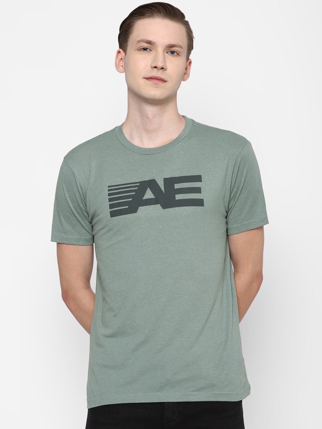 

AMERICAN EAGLE OUTFITTERS Men Typography Printed Pockets T-shirt, Green
