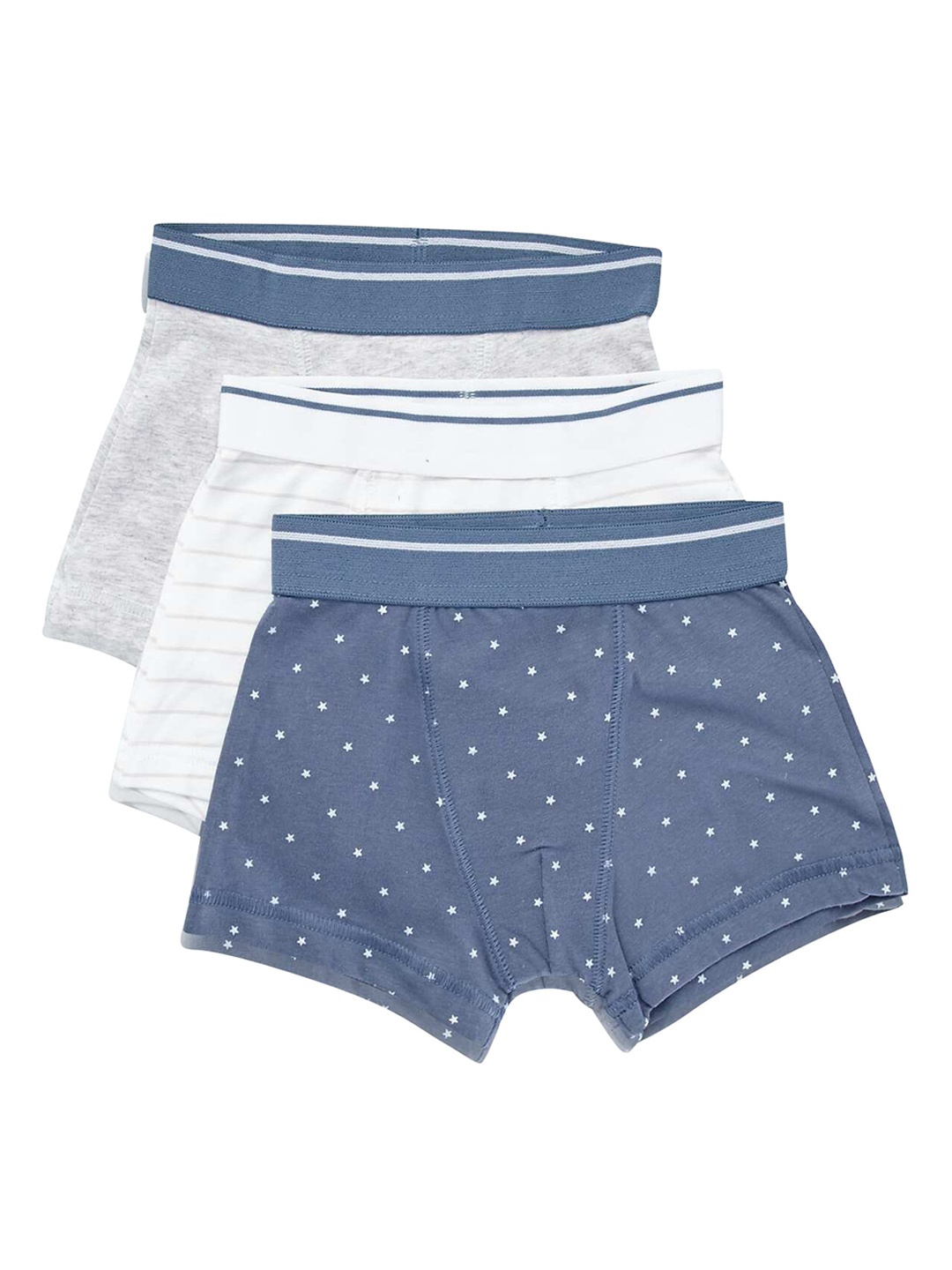 

KIABI Kids Pack Of 3 Printed Boy Short Anti Microbial Briefs, Blue